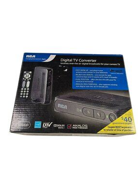 RCA Digital TV Converter Box DTA800B1 w/ Remote NEW OPEN BOX Black